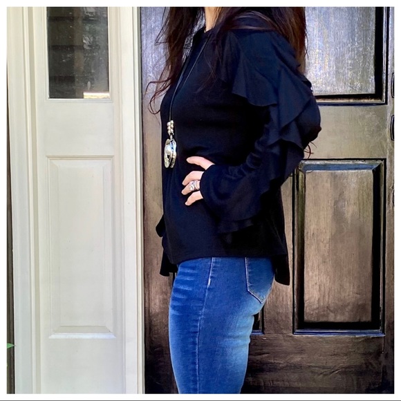 Layered sleeves long sleeve tunic top - Picture 7 of 8